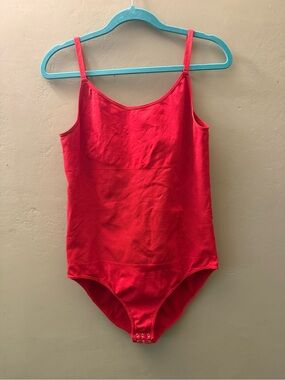 Shapermint Red Sleeveless Snap-Closure Bodysuit